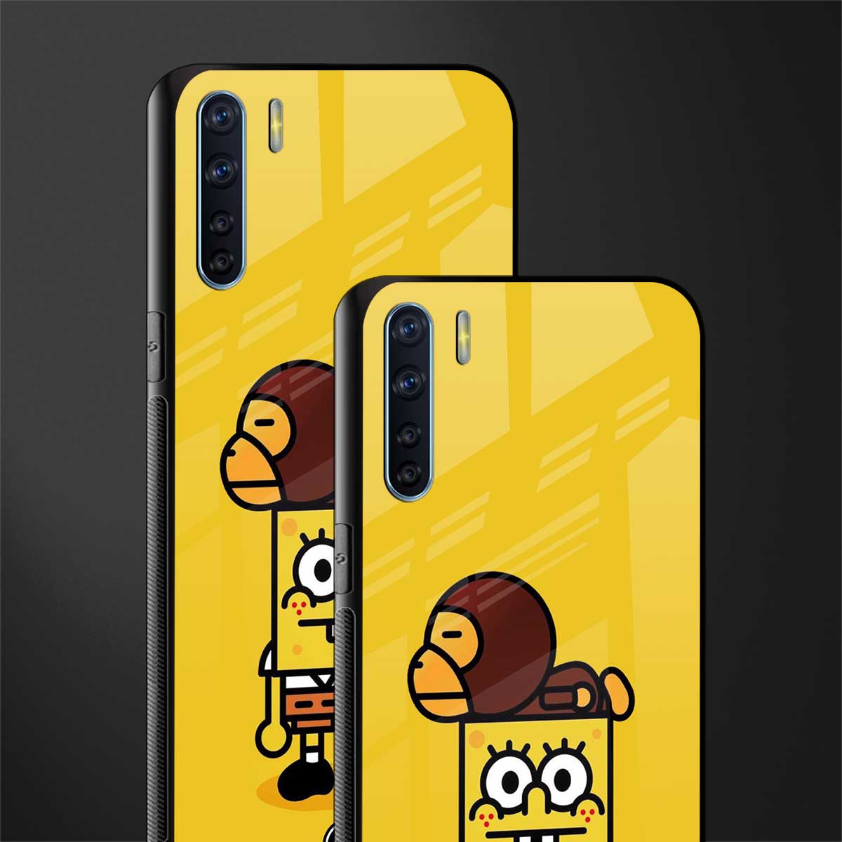 spongebob x bape glass case for oppo f15 image-2