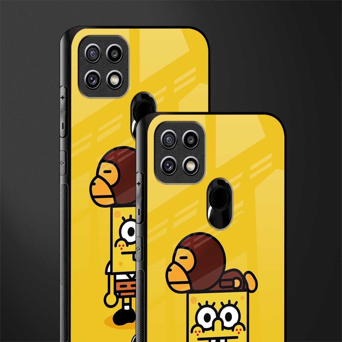 spongebob x bape glass case for oppo a15s image-2