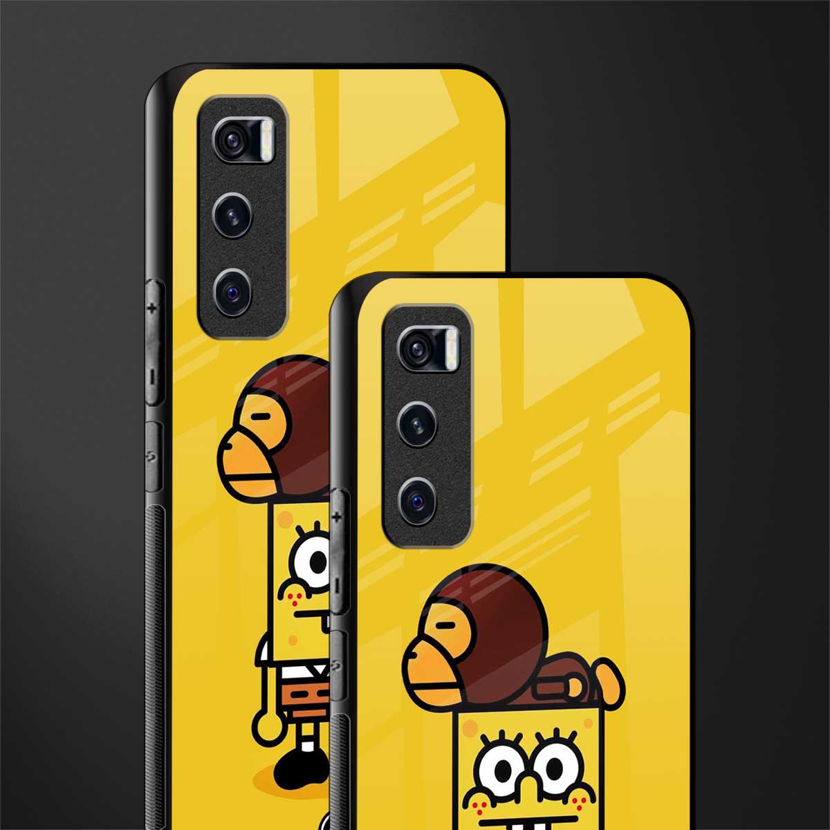 spongebob x bape glass case for vivo v20 se image-2