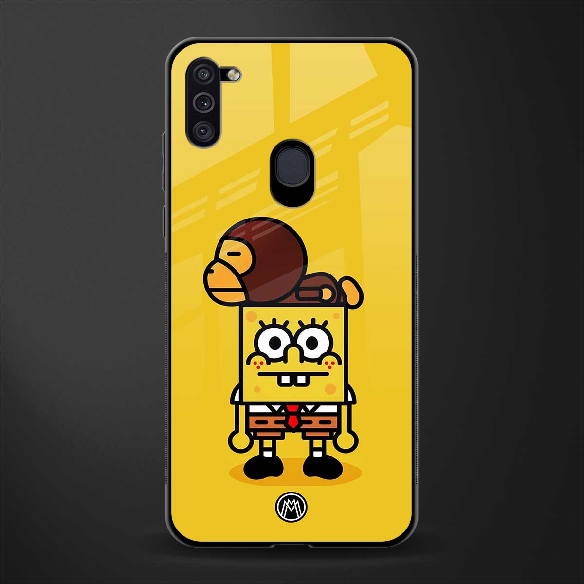 spongebob x bape glass case for samsung galaxy m11 image