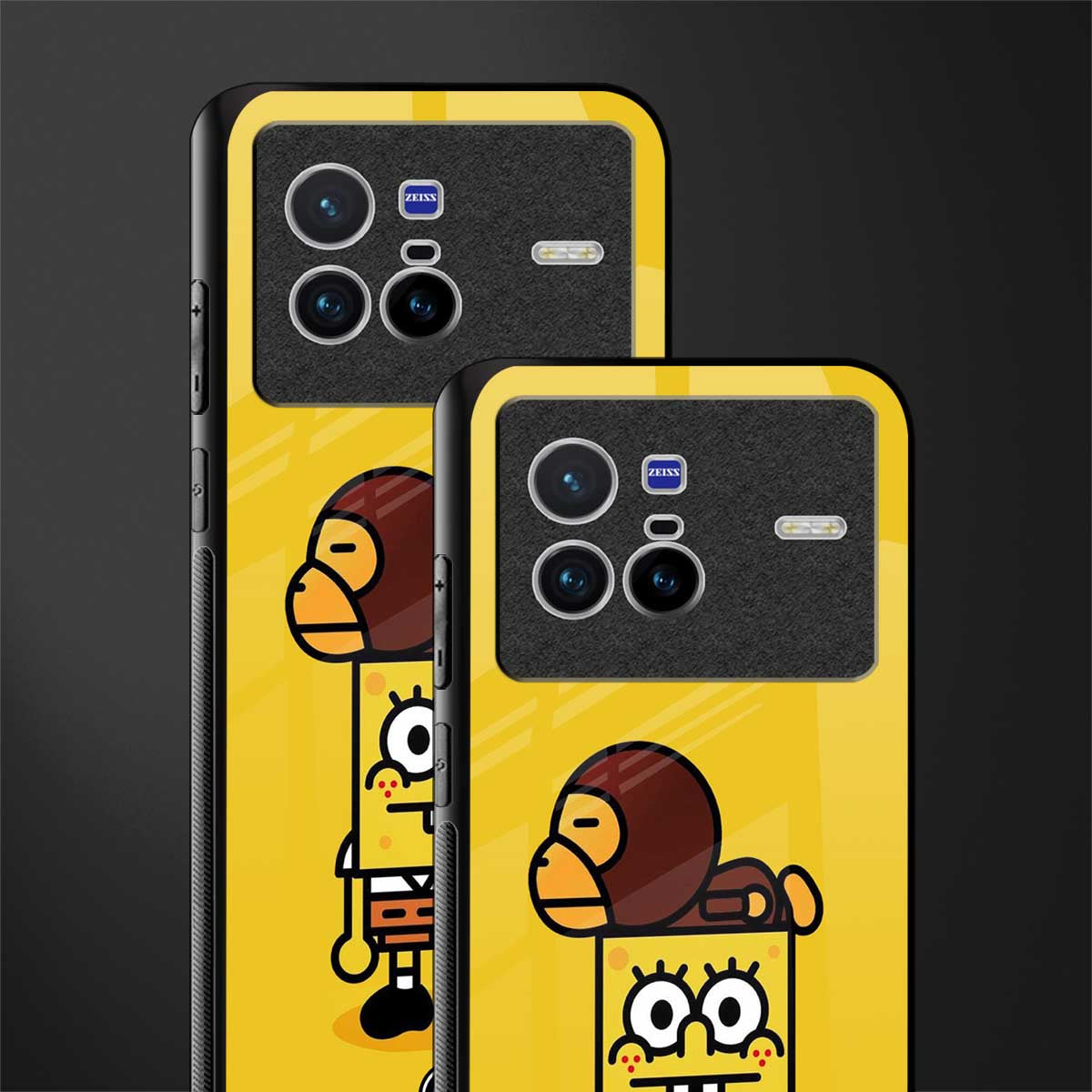 spongebob x bape glass case for vivo x80 image-2