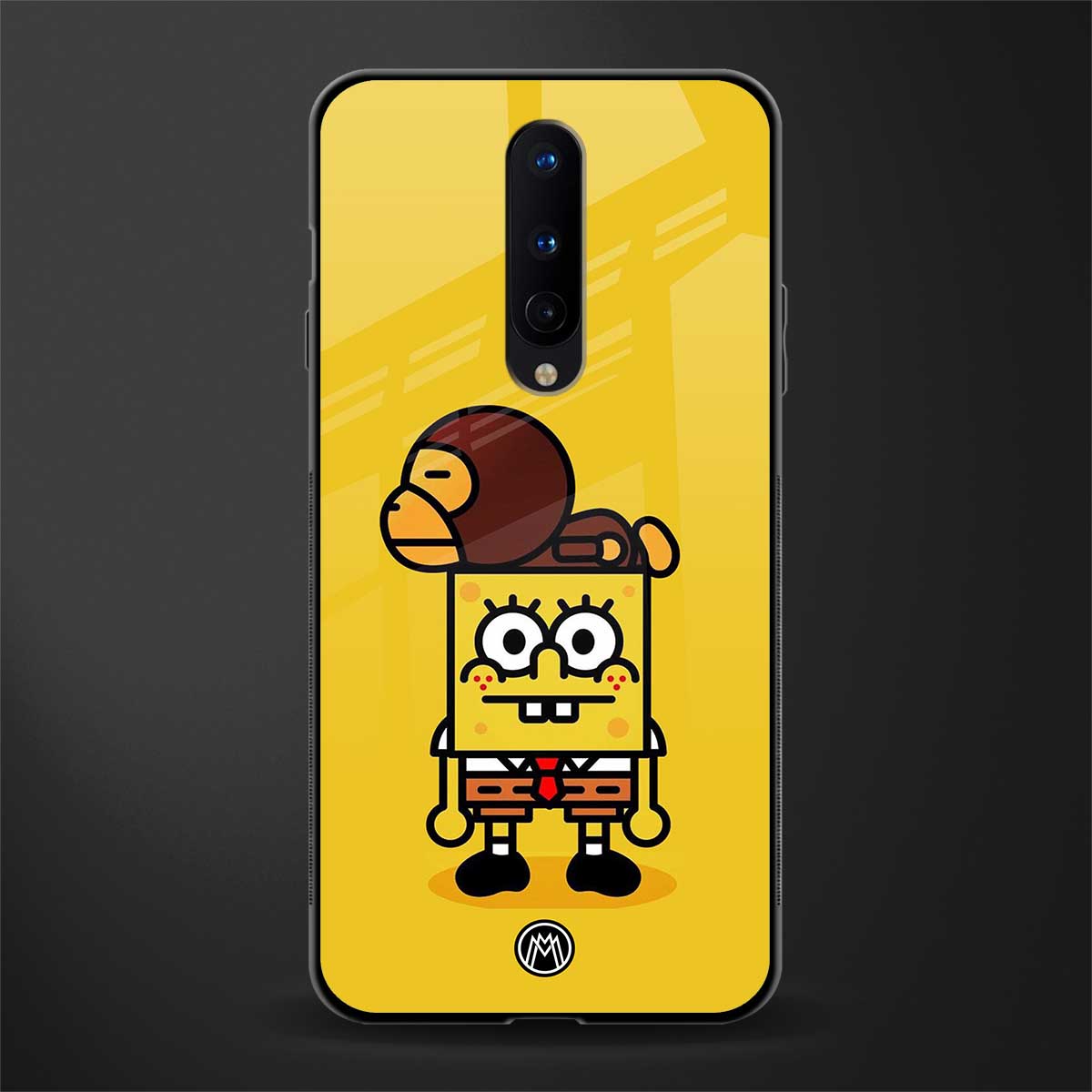spongebob x bape glass case for oneplus 8 image