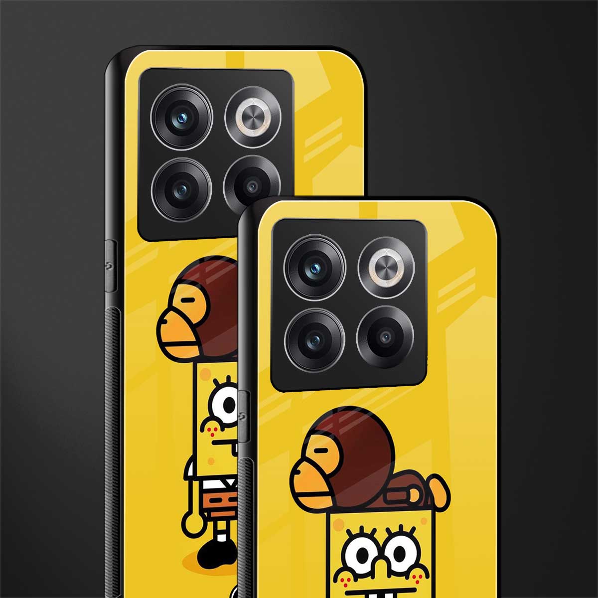 spongebob x bape back phone cover | glass case for oneplus 10t