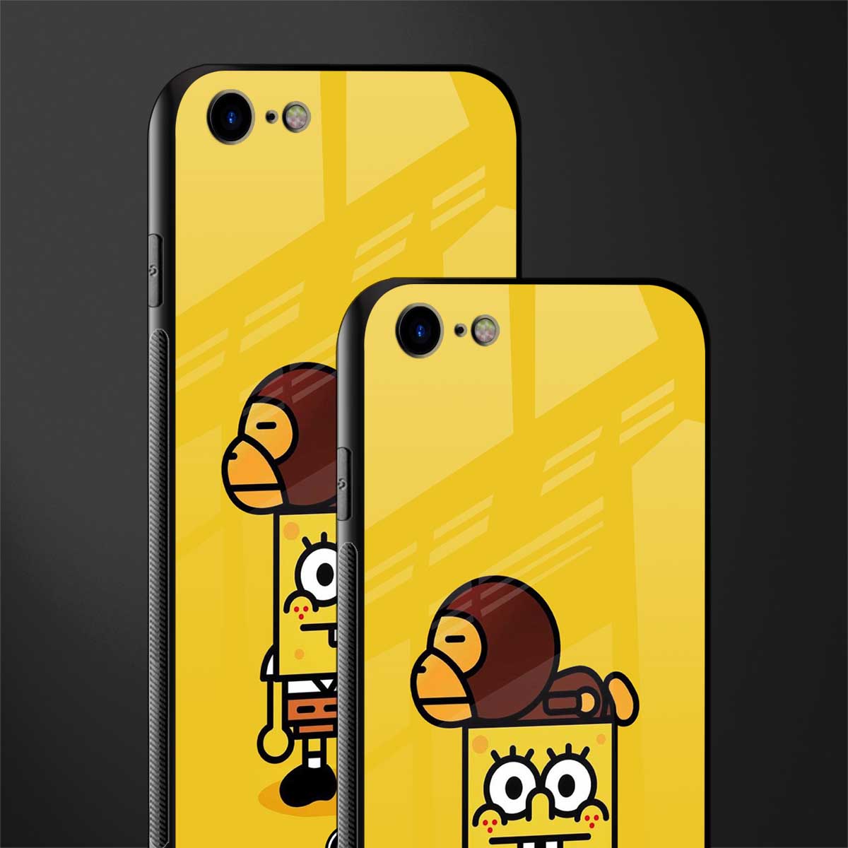 spongebob x bape glass case for iphone se 2020 image-2