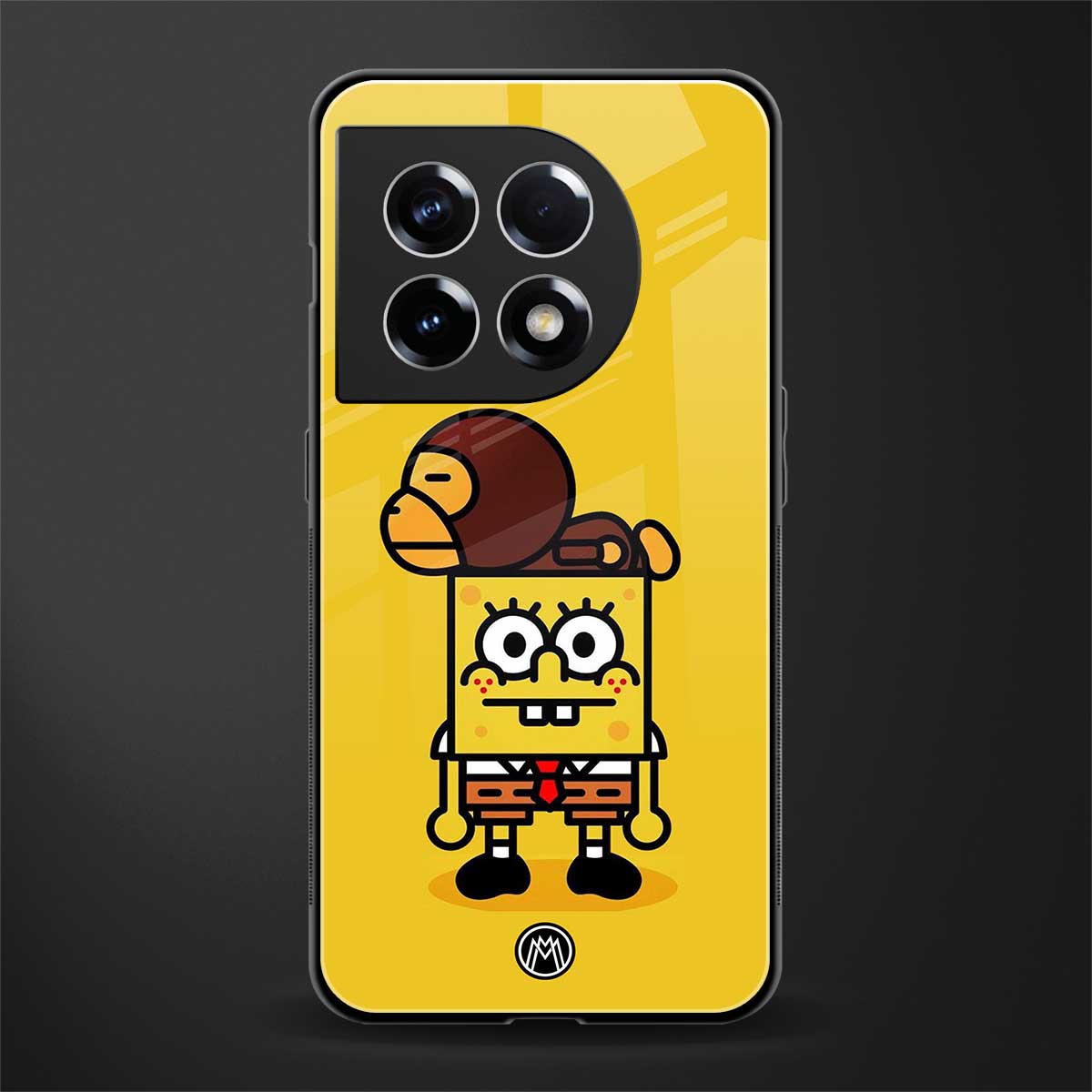 spongebob x bape back phone cover | glass case for oneplus 11