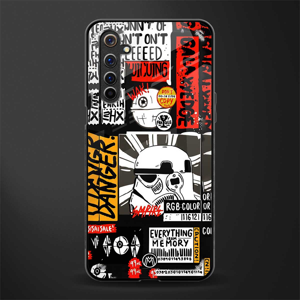 star wars collage glass case for realme 6 image