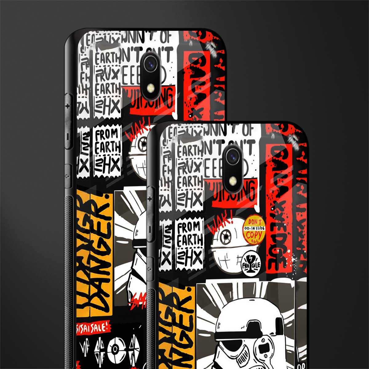 star wars collage glass case for redmi 8a image-2
