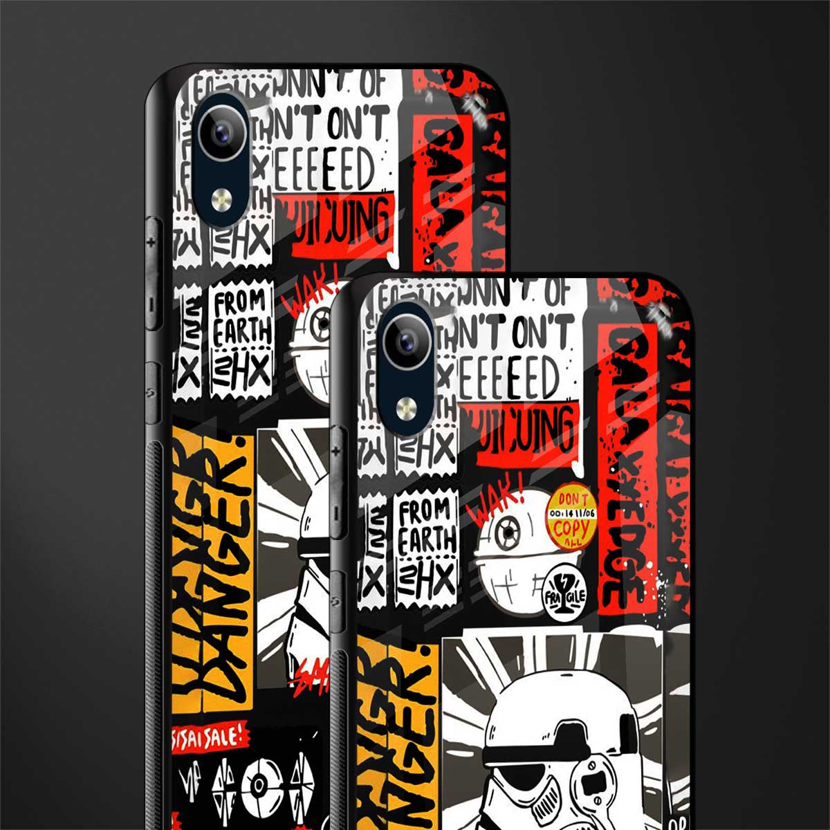 star wars collage glass case for vivo y1s without fingerprint image-2