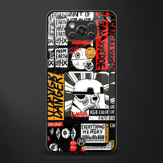 star wars collage glass case for poco x3 image