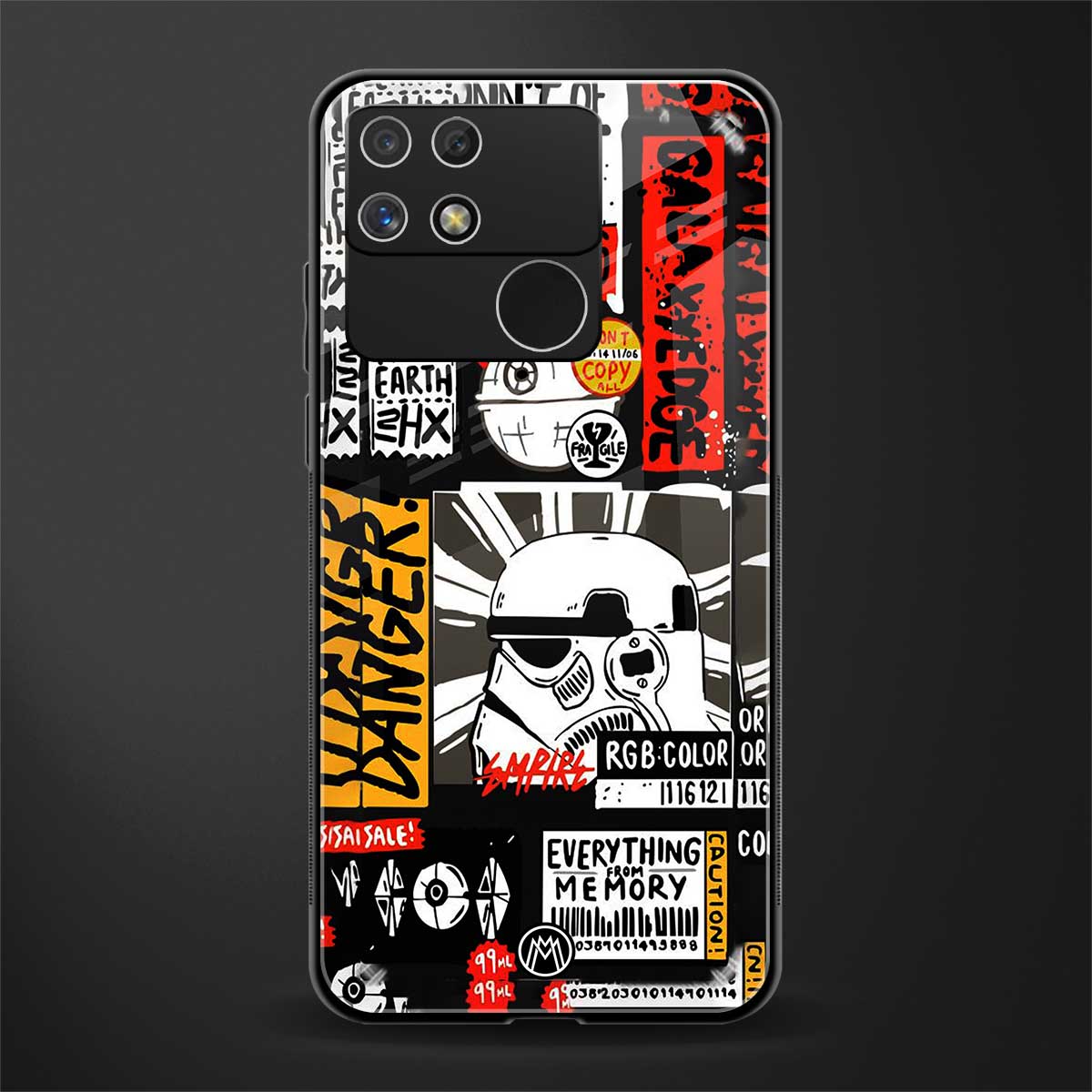 star wars collage back phone cover | glass case for realme narzo 50a