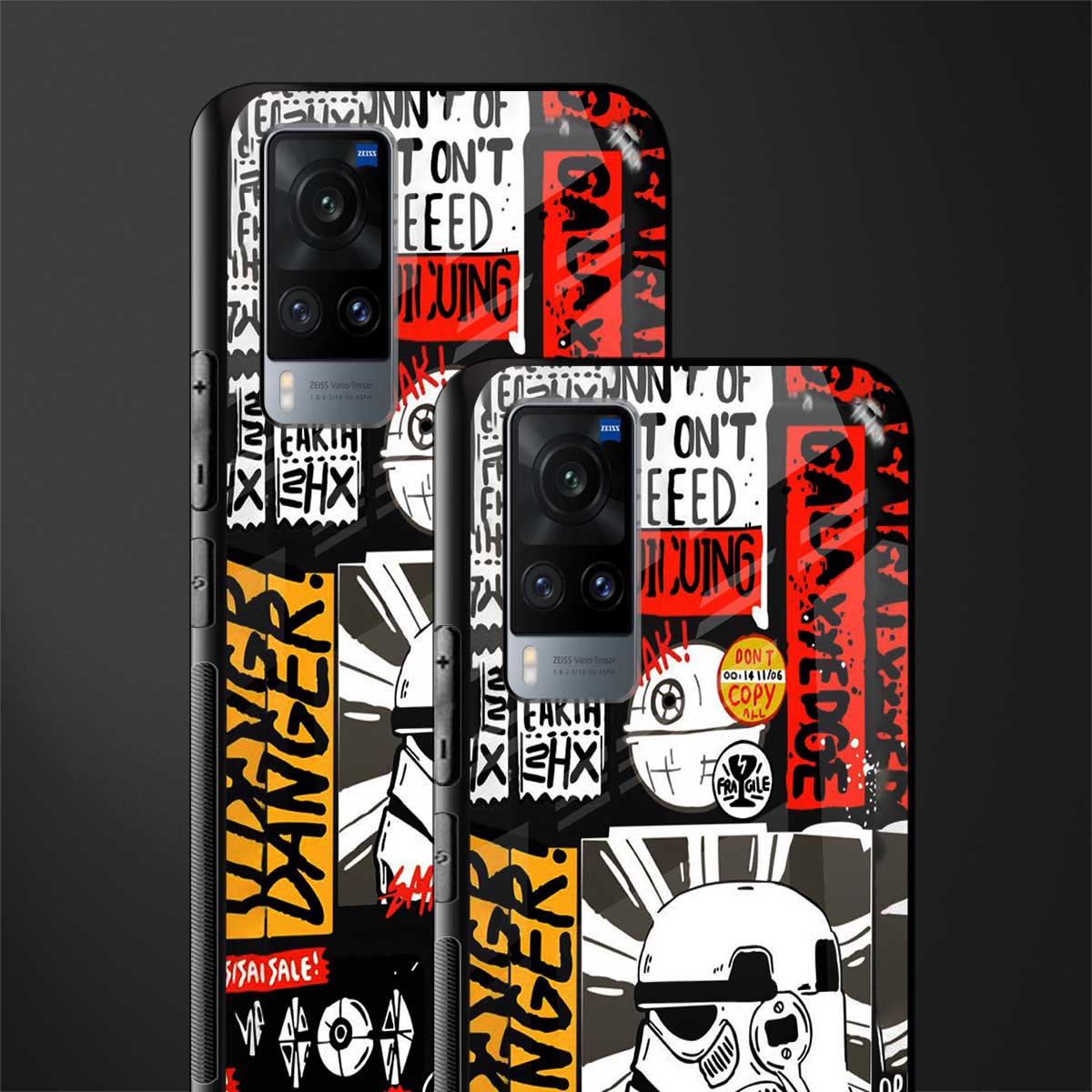 star wars collage glass case for vivo x60 image-2