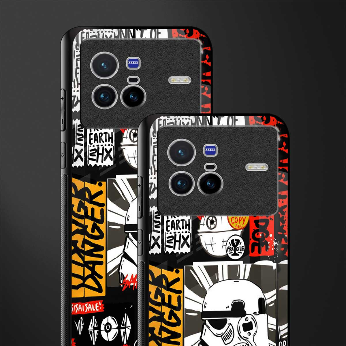 star wars collage glass case for vivo x80 image-2
