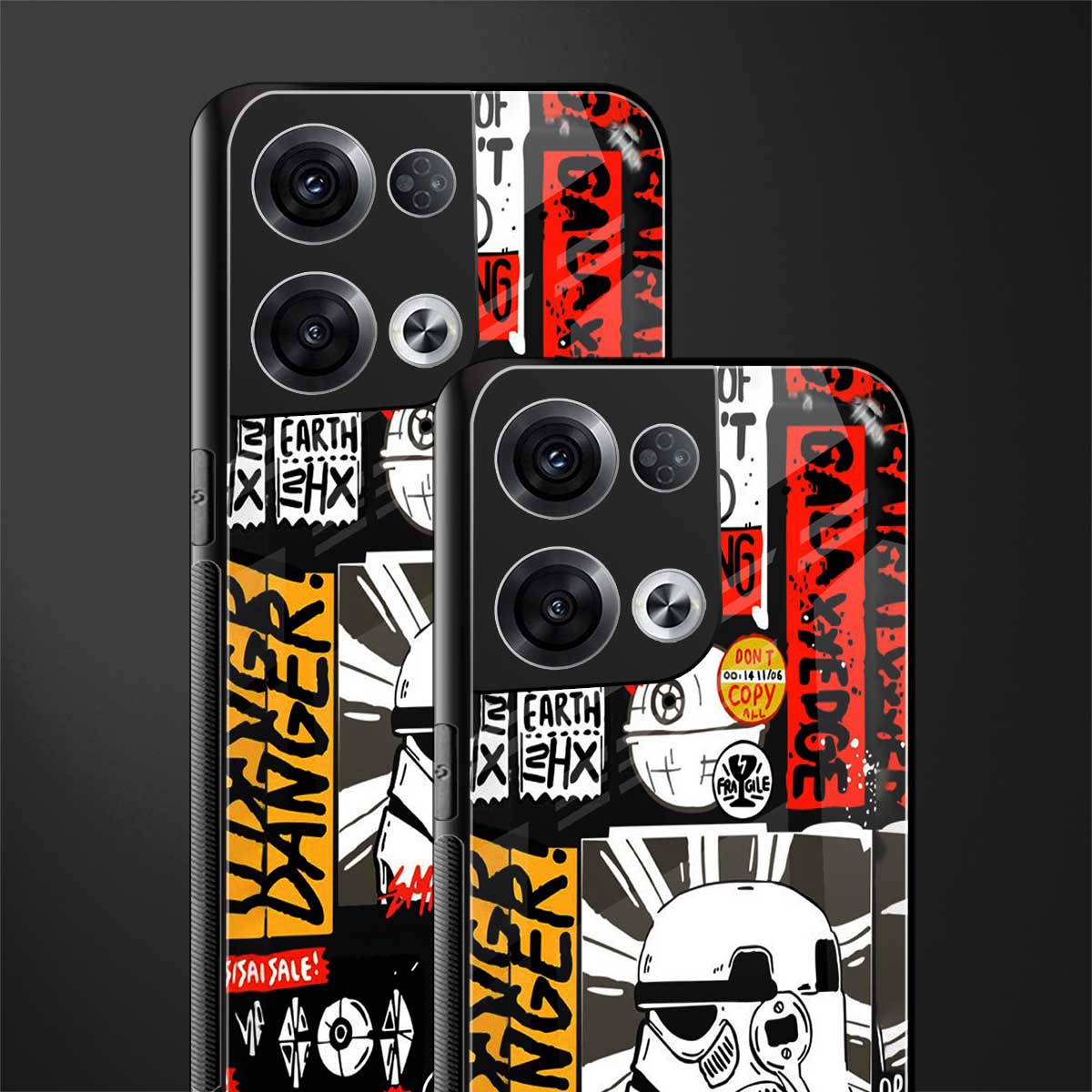 star wars collage back phone cover | glass case for oppo reno 8