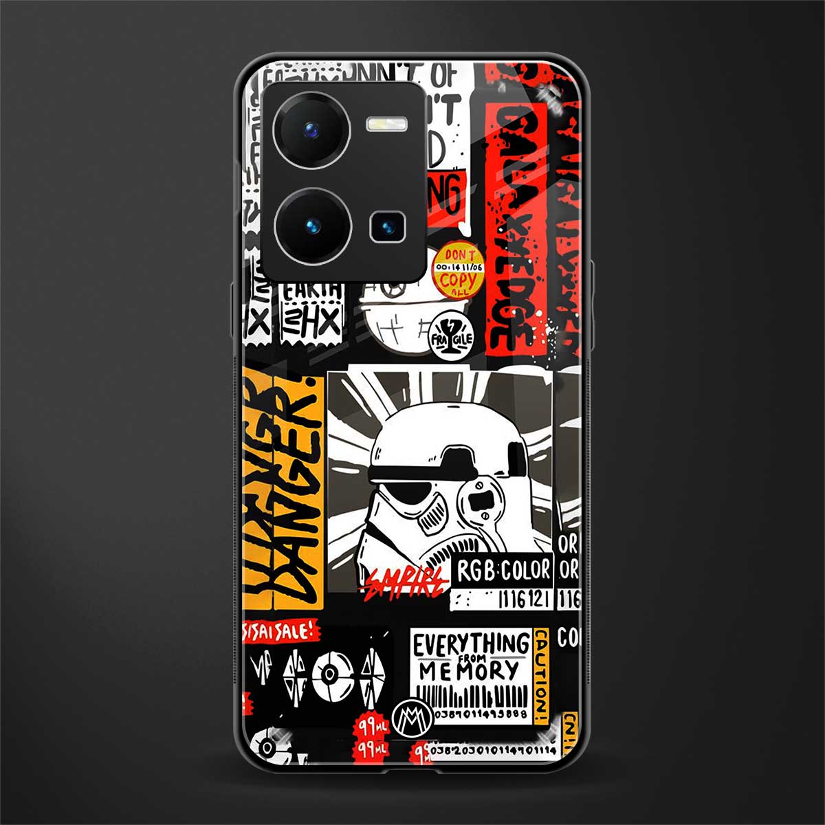 star wars collage back phone cover | glass case for vivo y35 4g