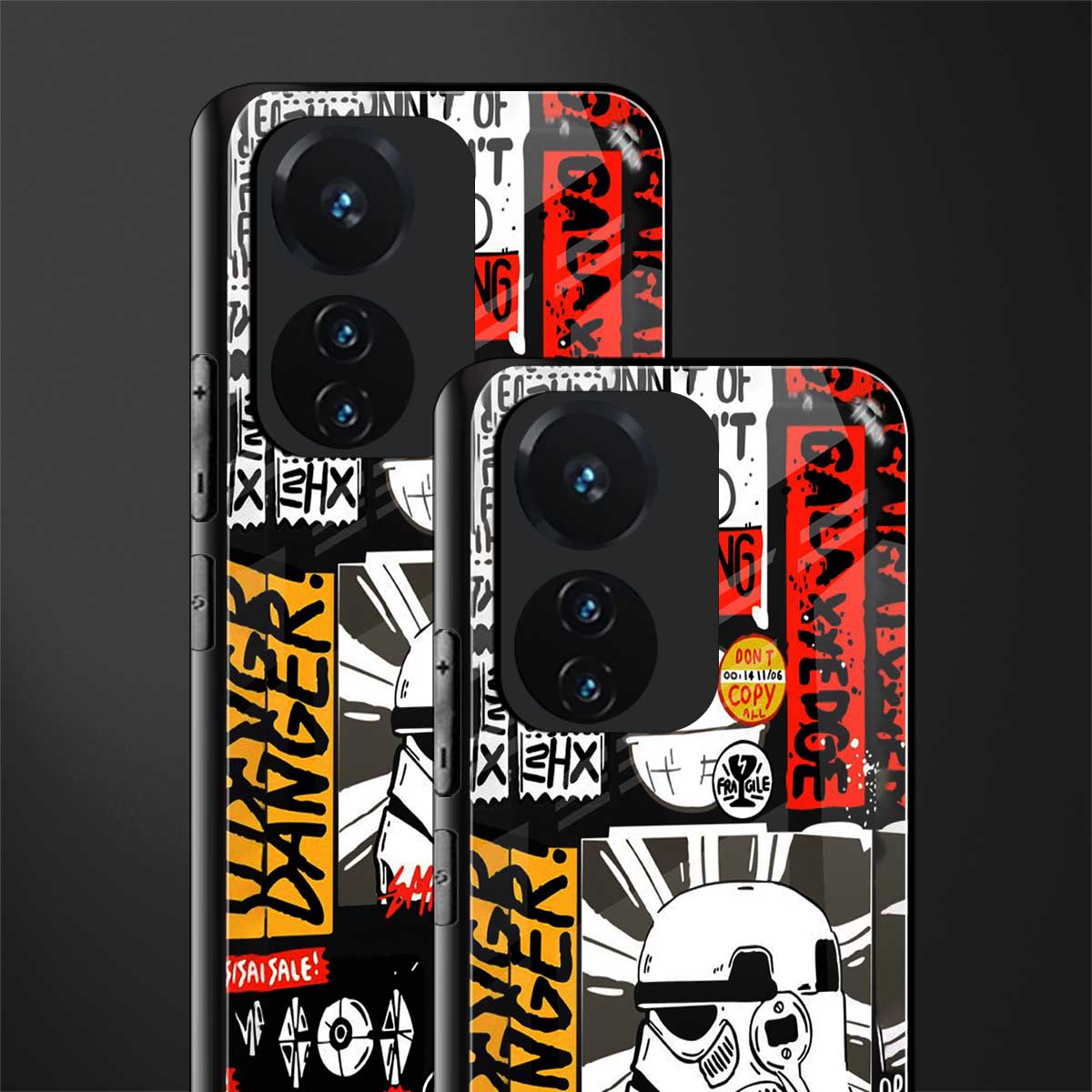 star wars collage back phone cover | glass case for vivo t1 44w 4g