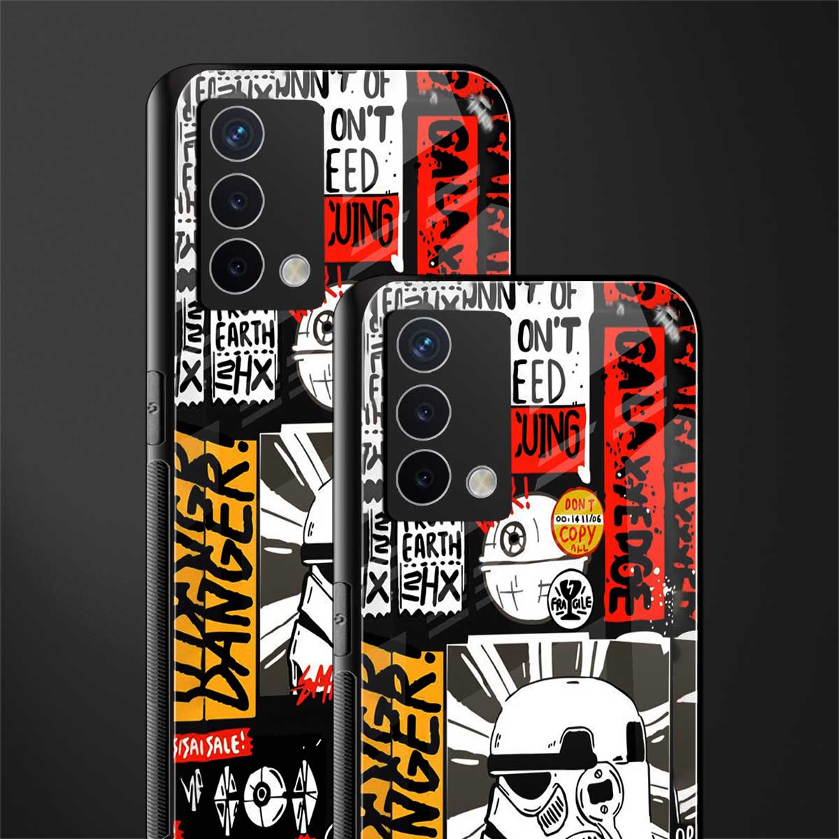 star wars collage back phone cover | glass case for oppo a74 4g
