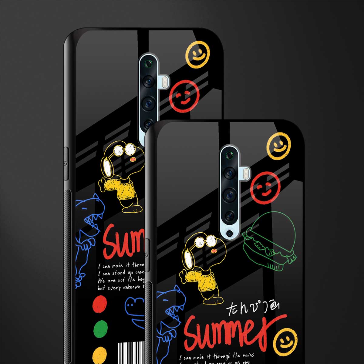 summer motivation glass case for oppo reno 2f image-2