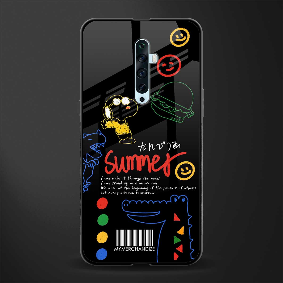 summer motivation glass case for oppo reno 2f image