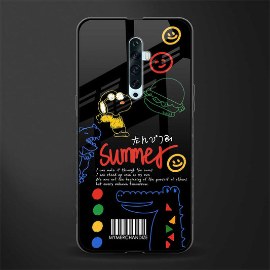 summer motivation glass case for oppo reno 2f image