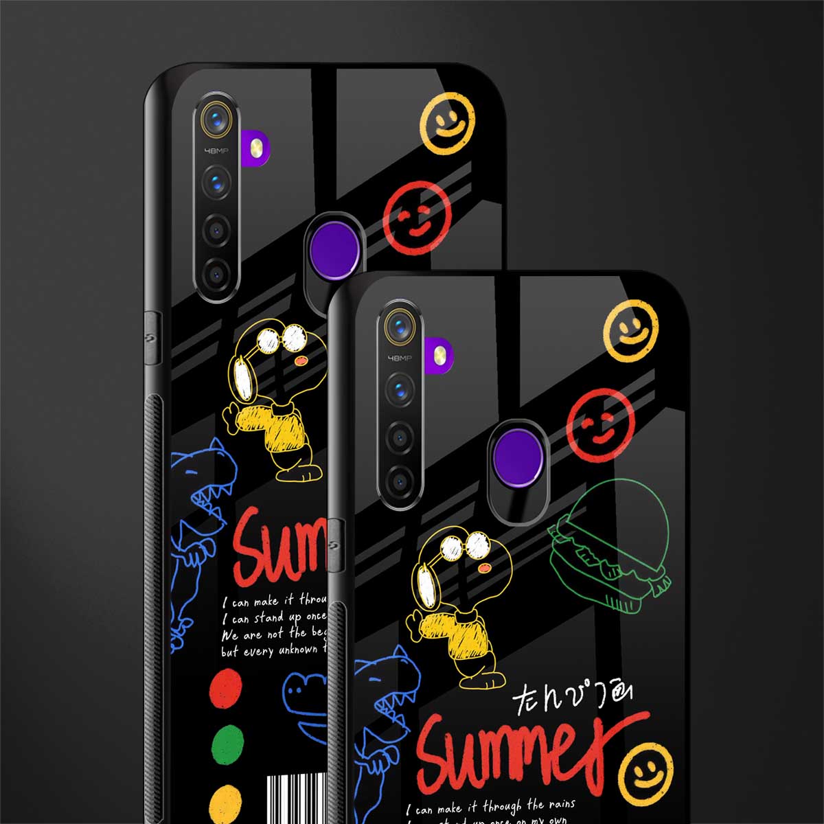 summer motivation glass case for realme 5s image-2