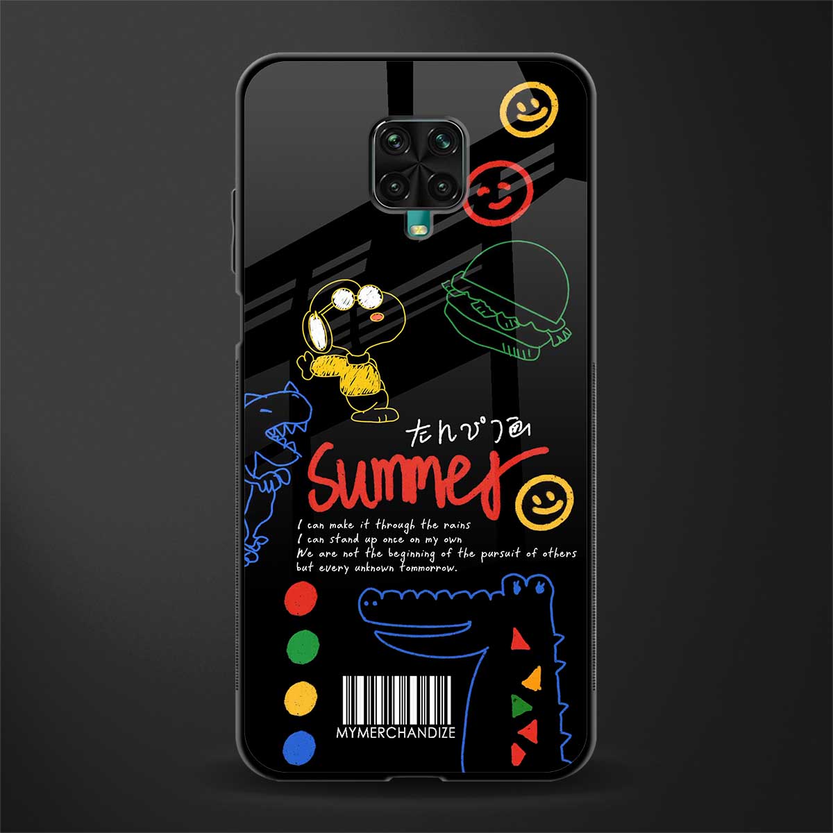 summer motivation glass case for redmi note 9 pro max image