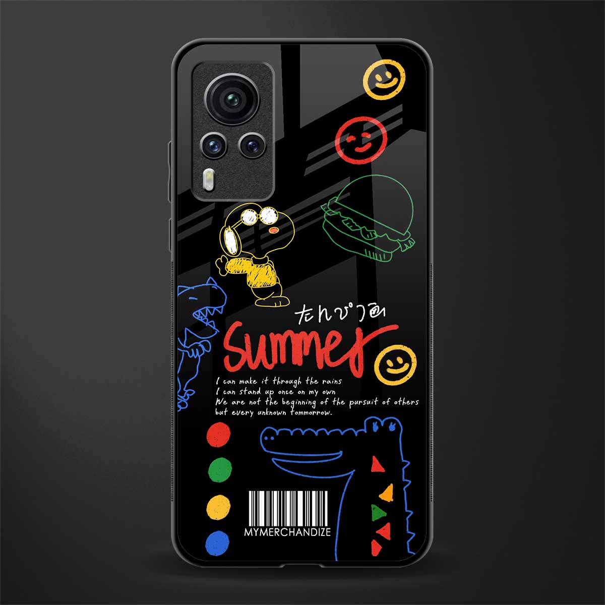 summer motivation glass case for vivo x60 pro image