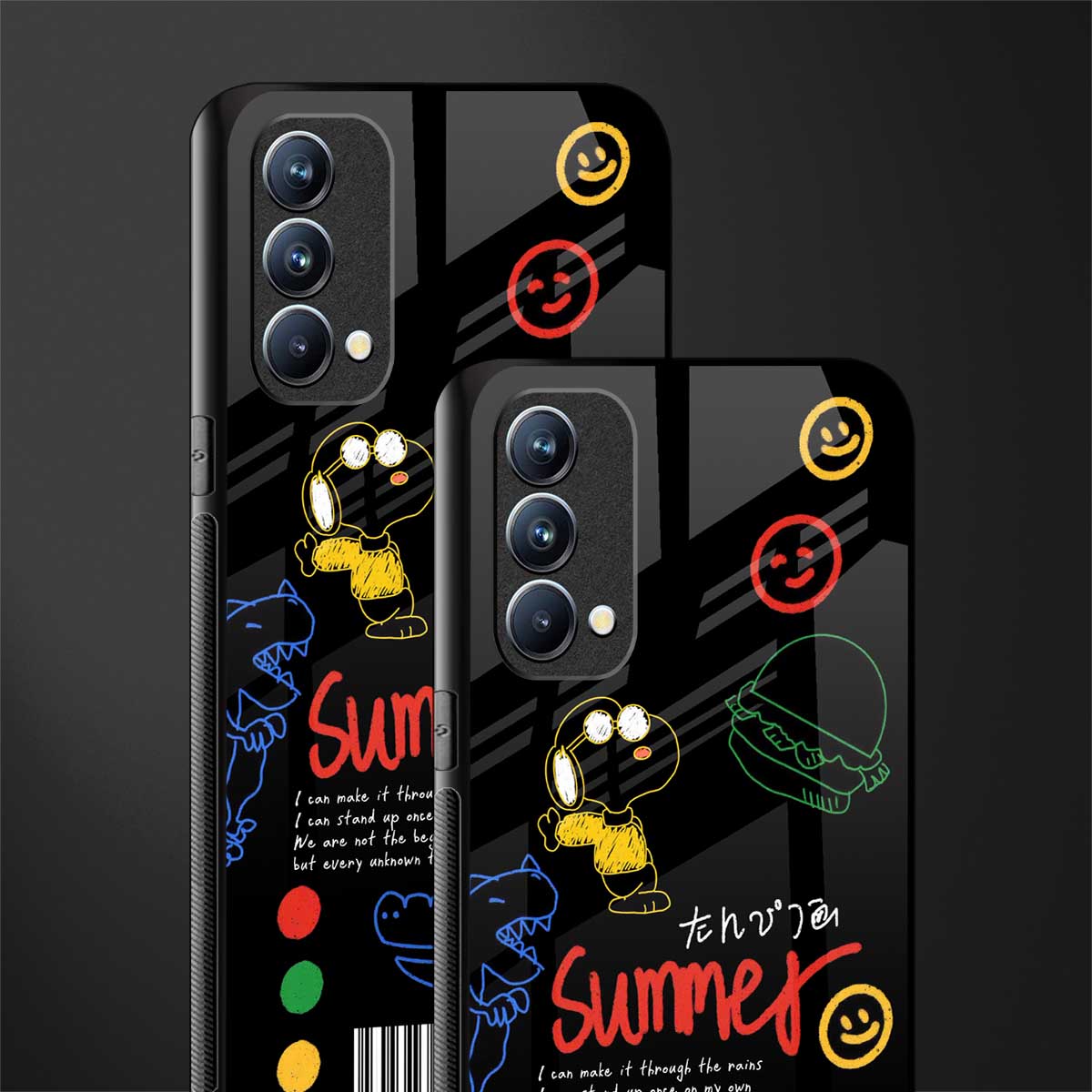 summer motivation glass case for oppo f19s image-2