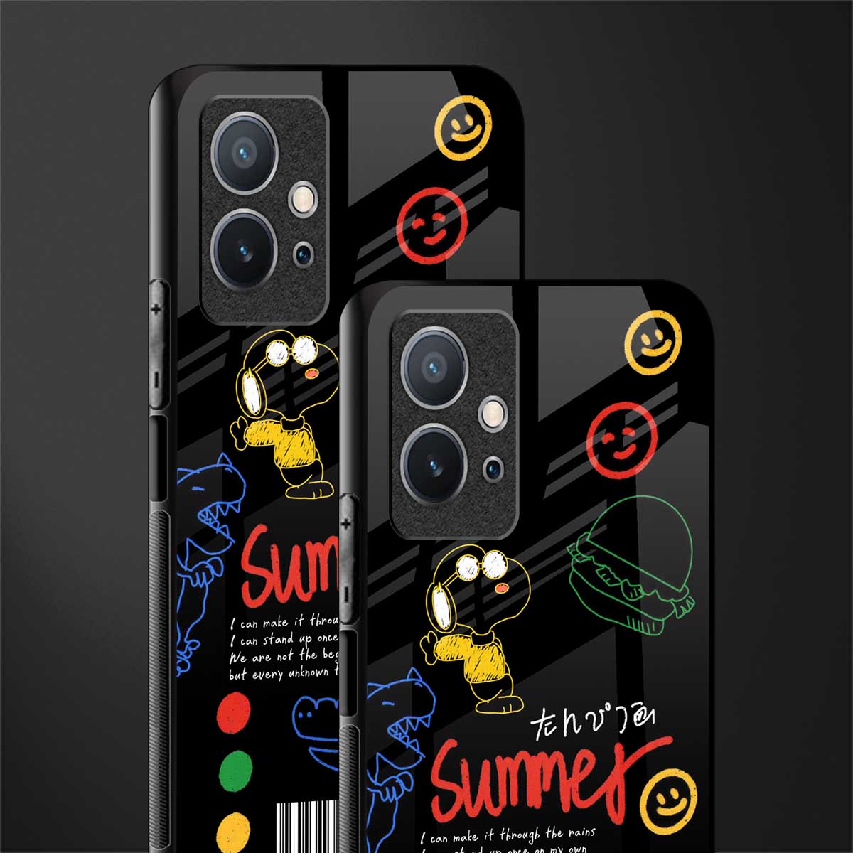 summer motivation glass case for vivo y75 5g image-2