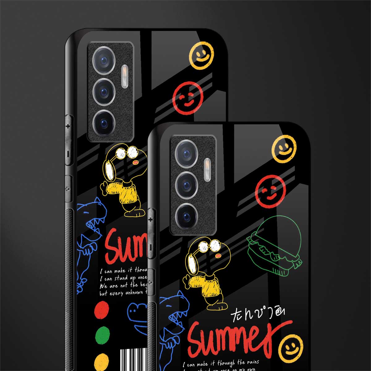 summer motivation glass case for vivo v23e image-2