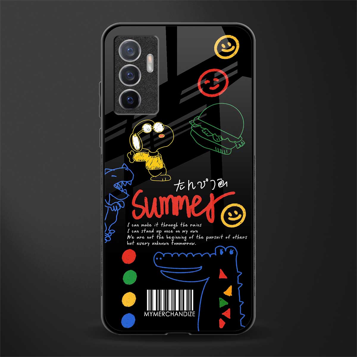 summer motivation glass case for vivo v23e image
