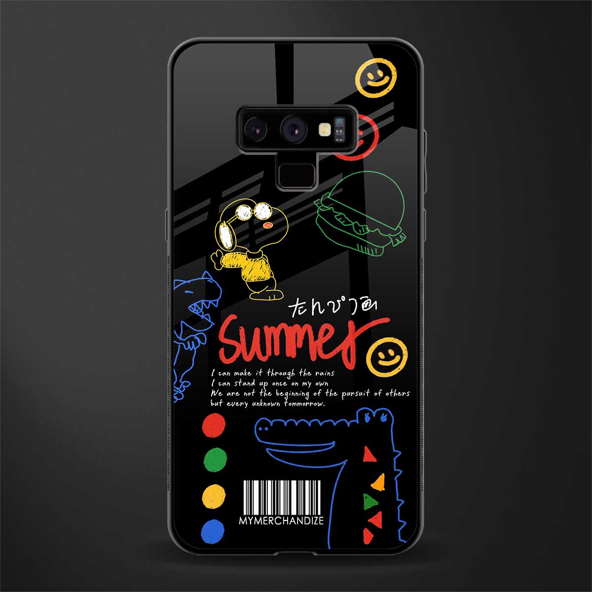 summer motivation glass case for samsung galaxy note 9 image