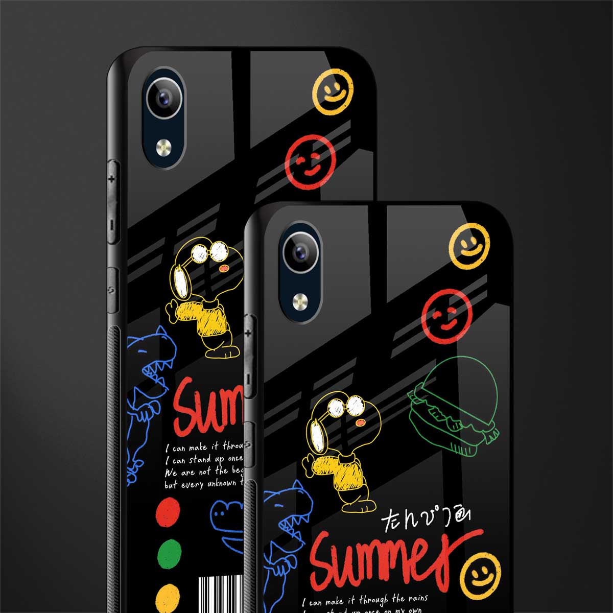 summer motivation glass case for vivo y1s without fingerprint image-2