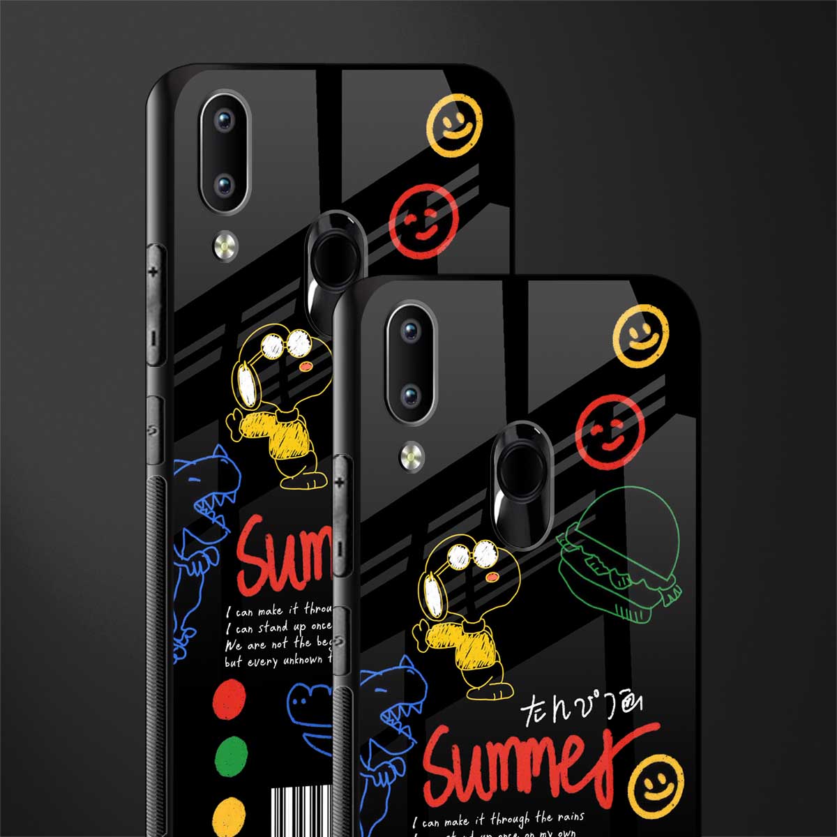 summer motivation glass case for vivo y91 image-2