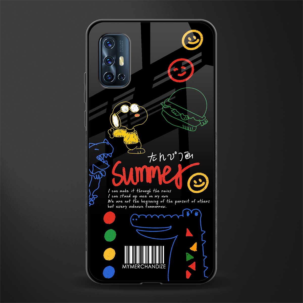 summer motivation glass case for vivo v17 image