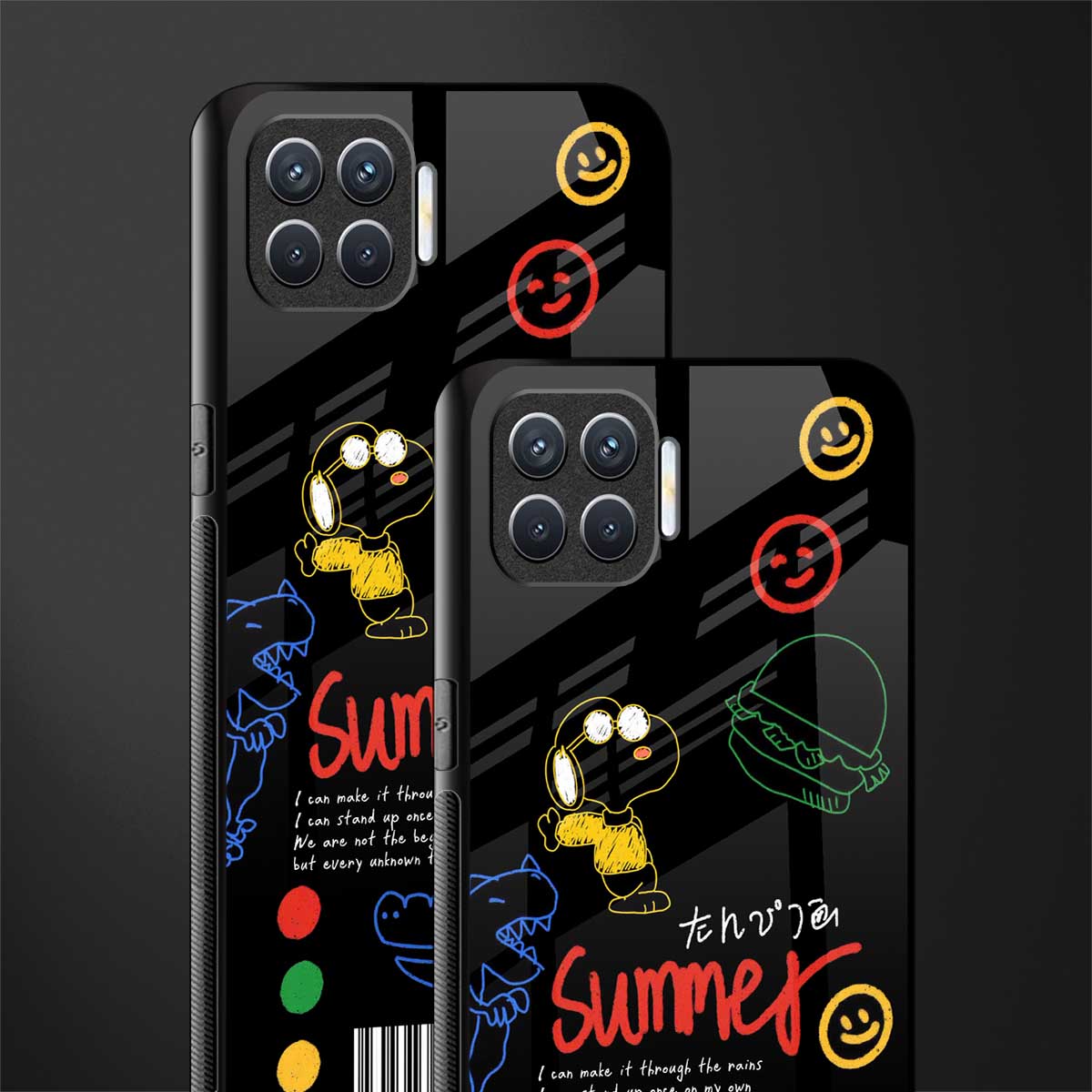 summer motivation glass case for oppo f17 pro image-2