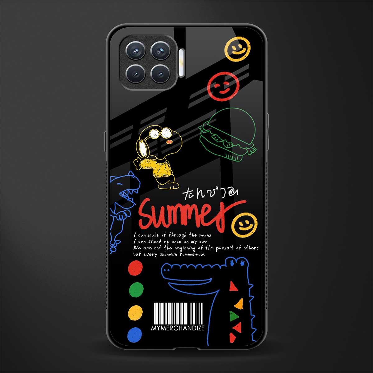 summer motivation glass case for oppo f17 pro image