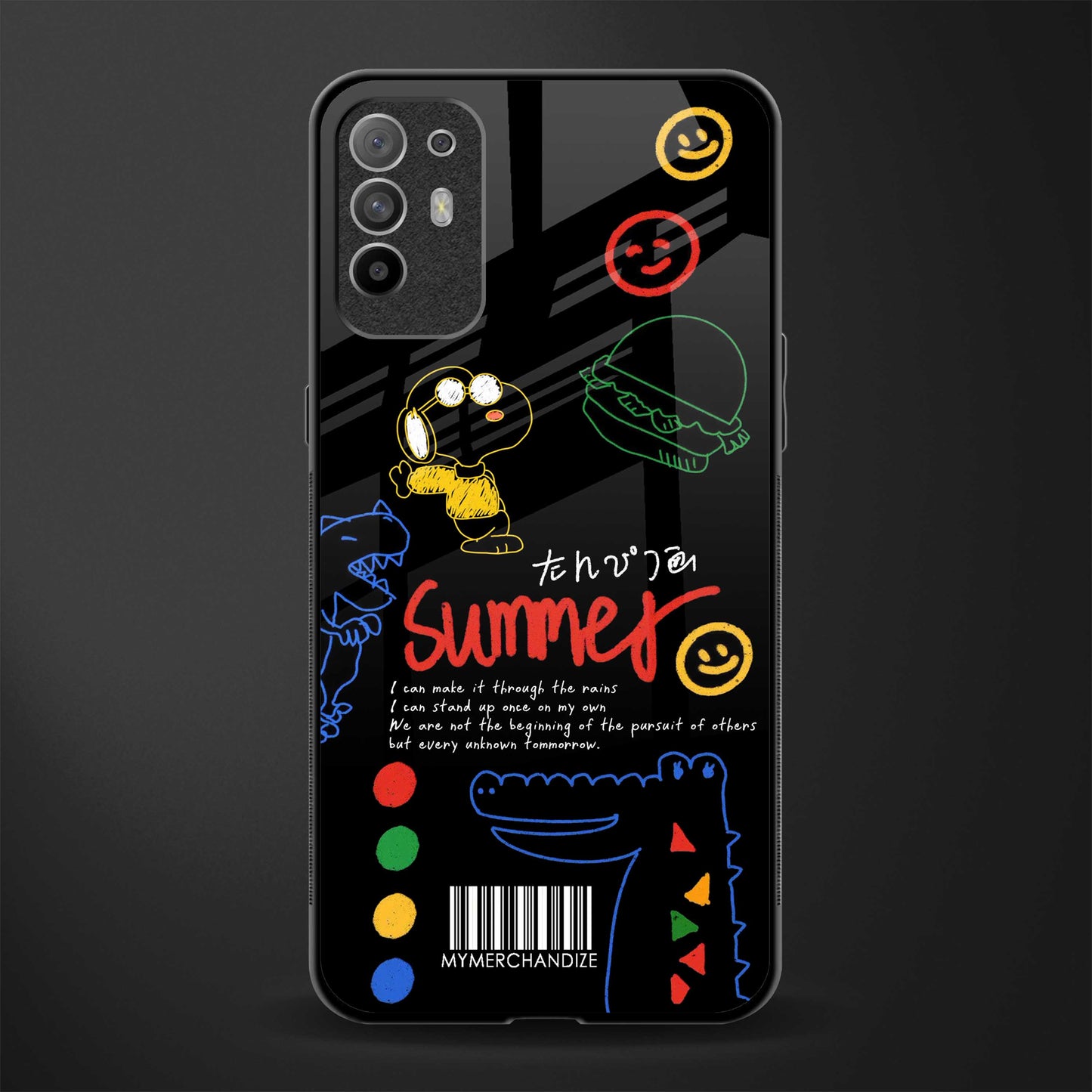 summer motivation glass case for oppo f19 pro plus image