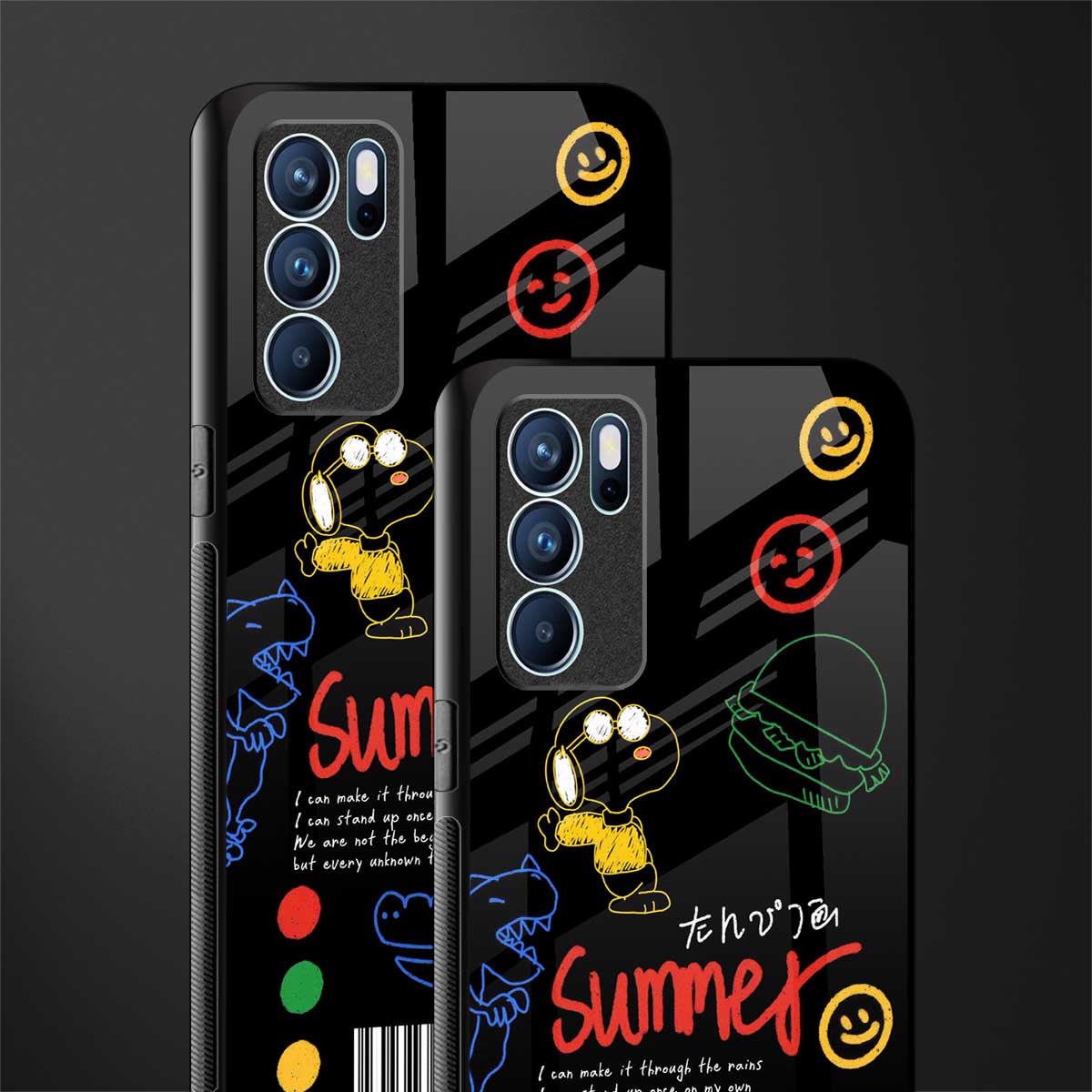 summer motivation glass case for oppo reno6 pro 5g image-2