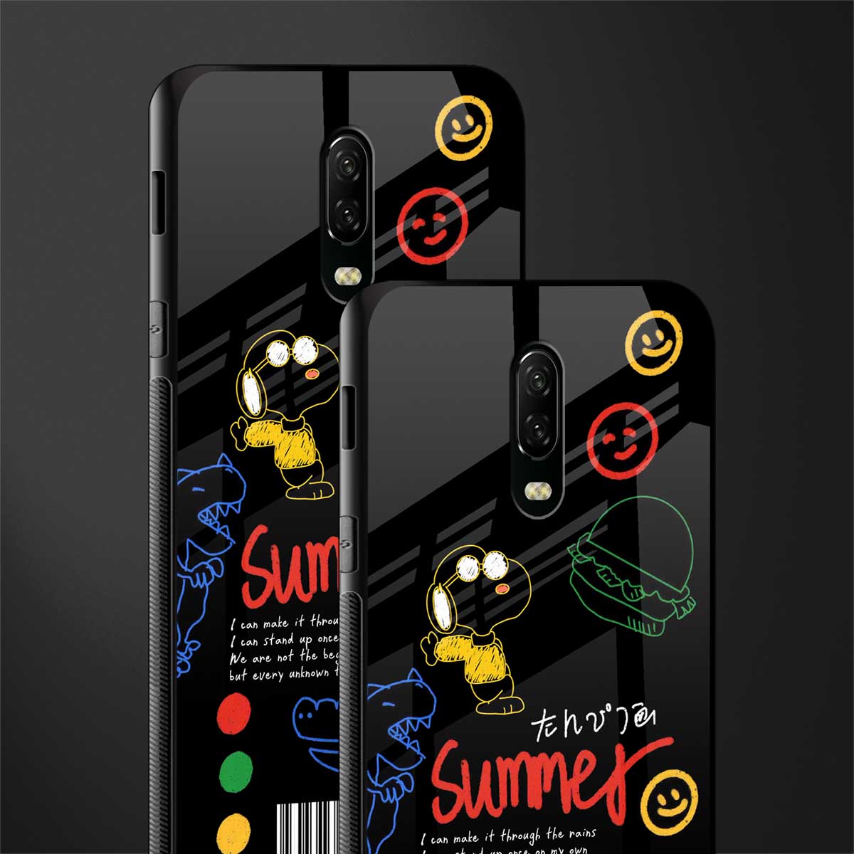 summer motivation glass case for oneplus 6t image-2