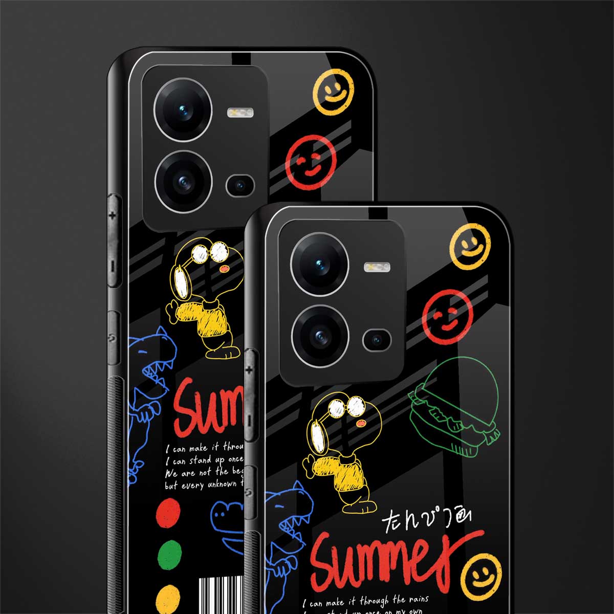 summer motivation back phone cover | glass case for vivo v25-5g