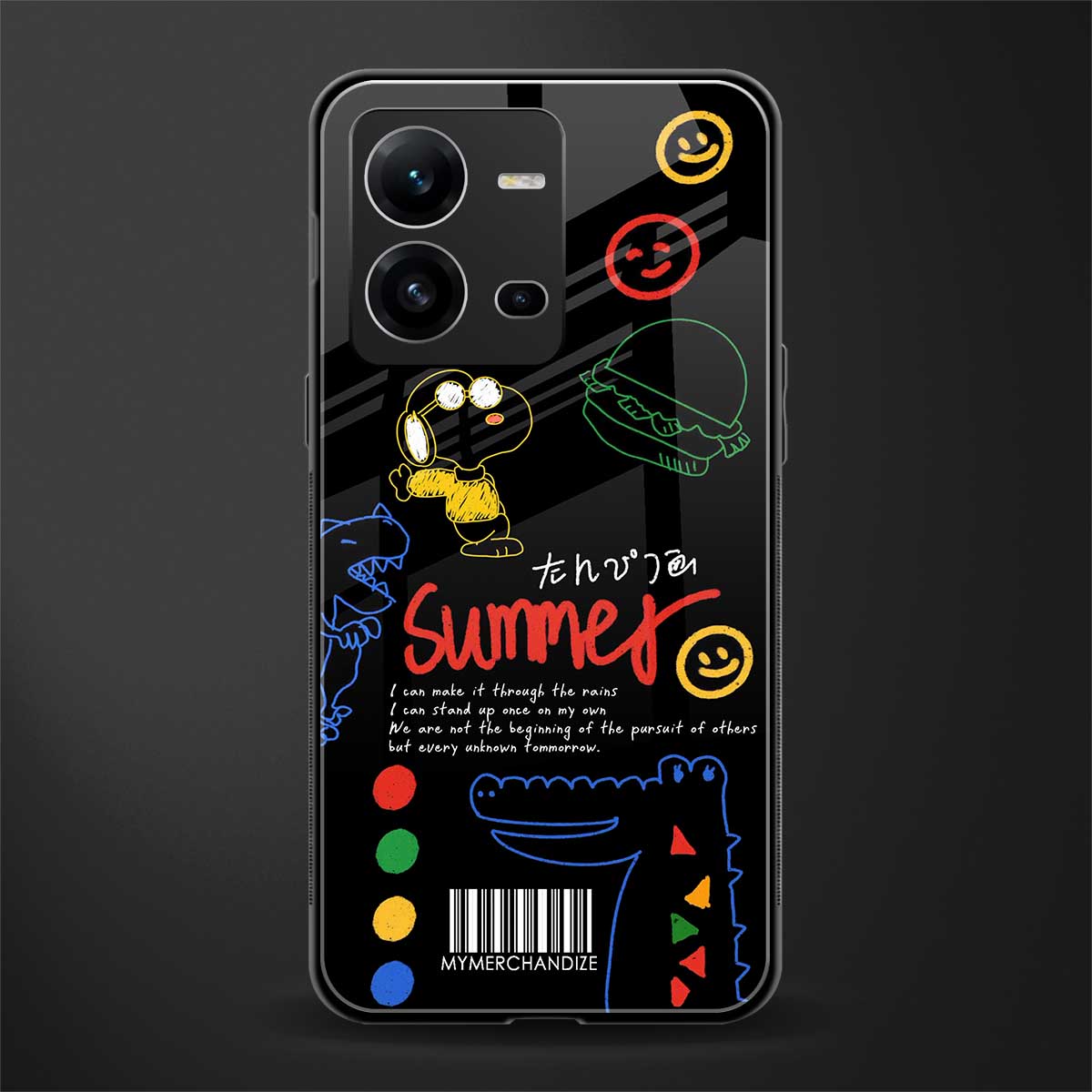 summer motivation back phone cover | glass case for vivo v25-5g