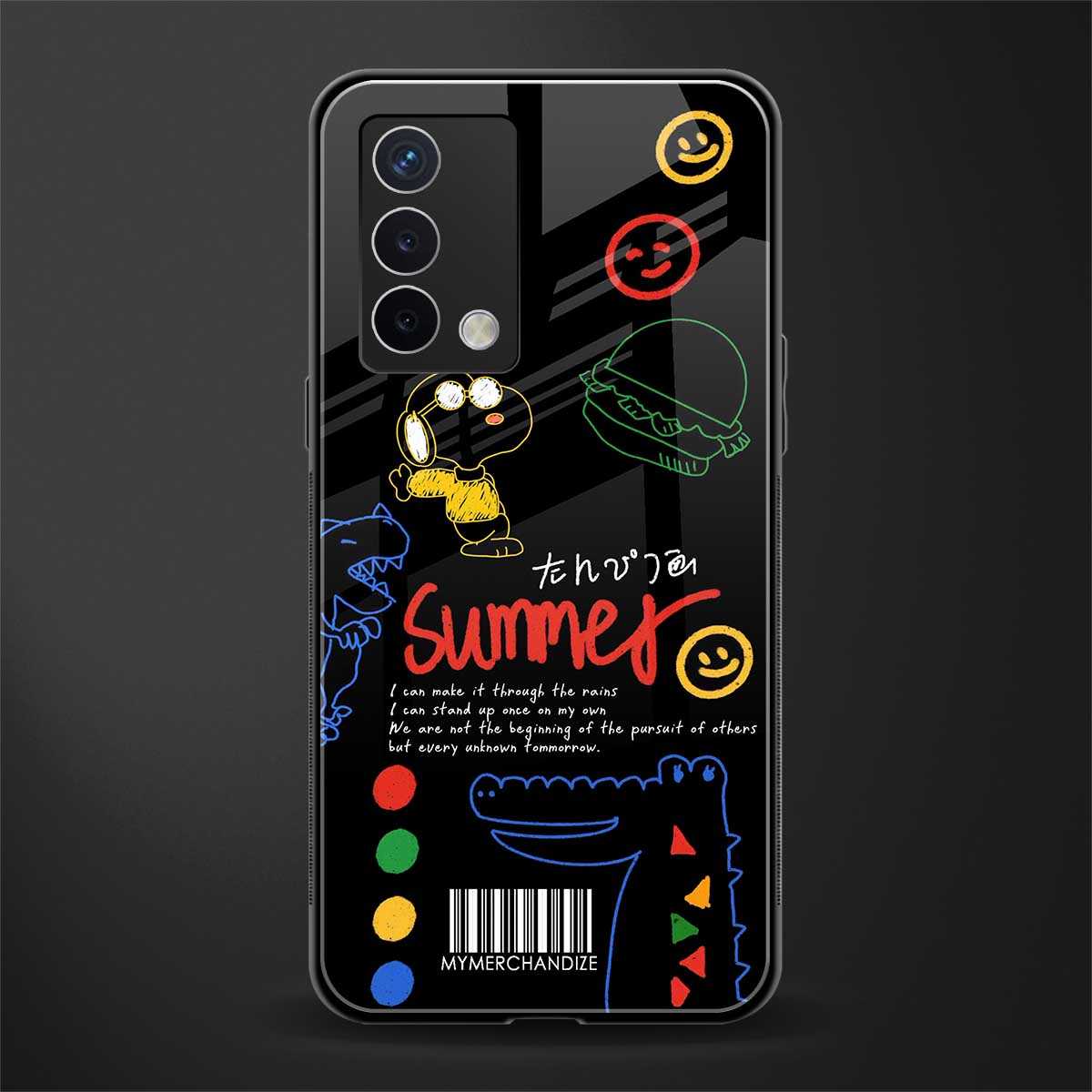 summer motivation back phone cover | glass case for oppo a74 4g