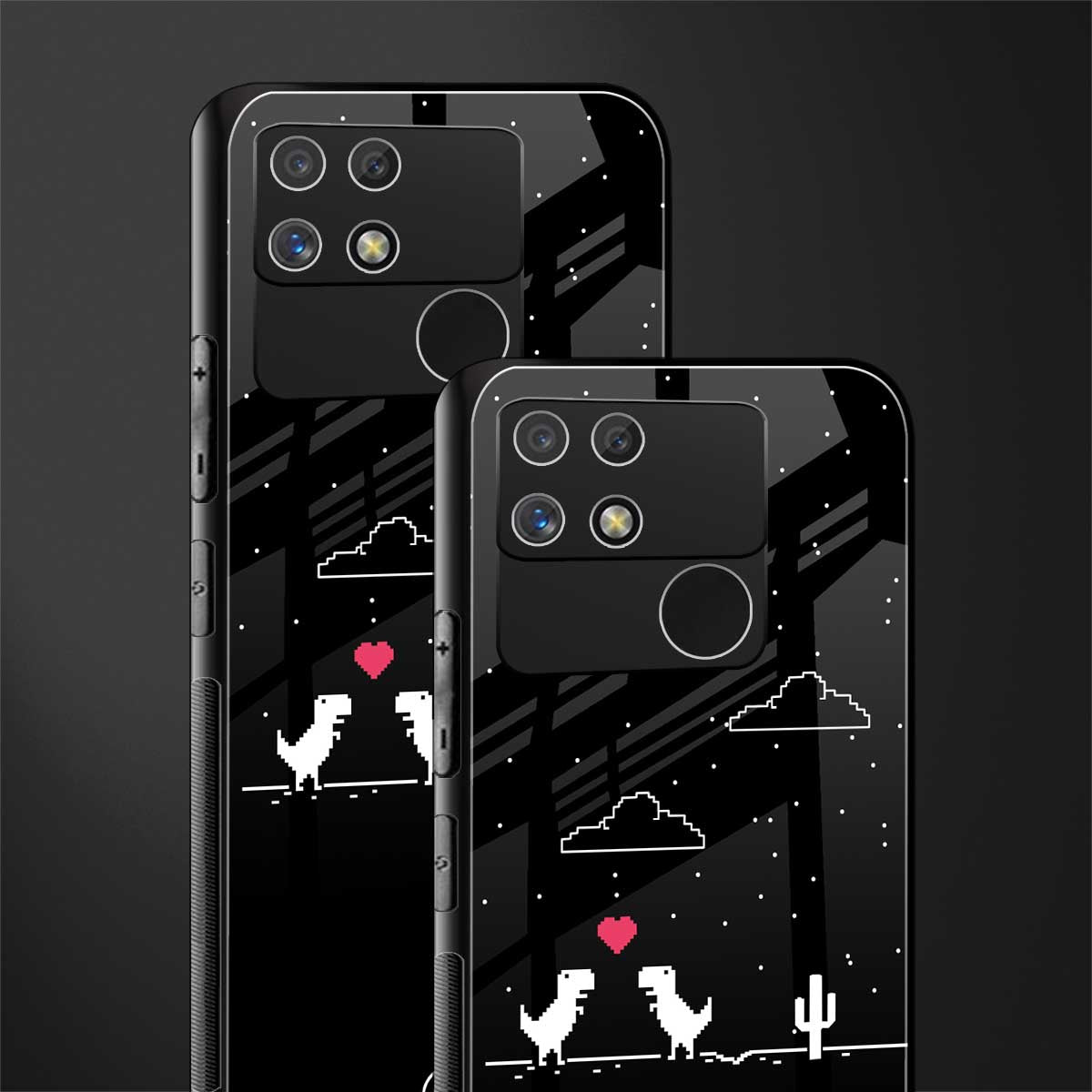 t-rex back phone cover | glass case for realme narzo 50a