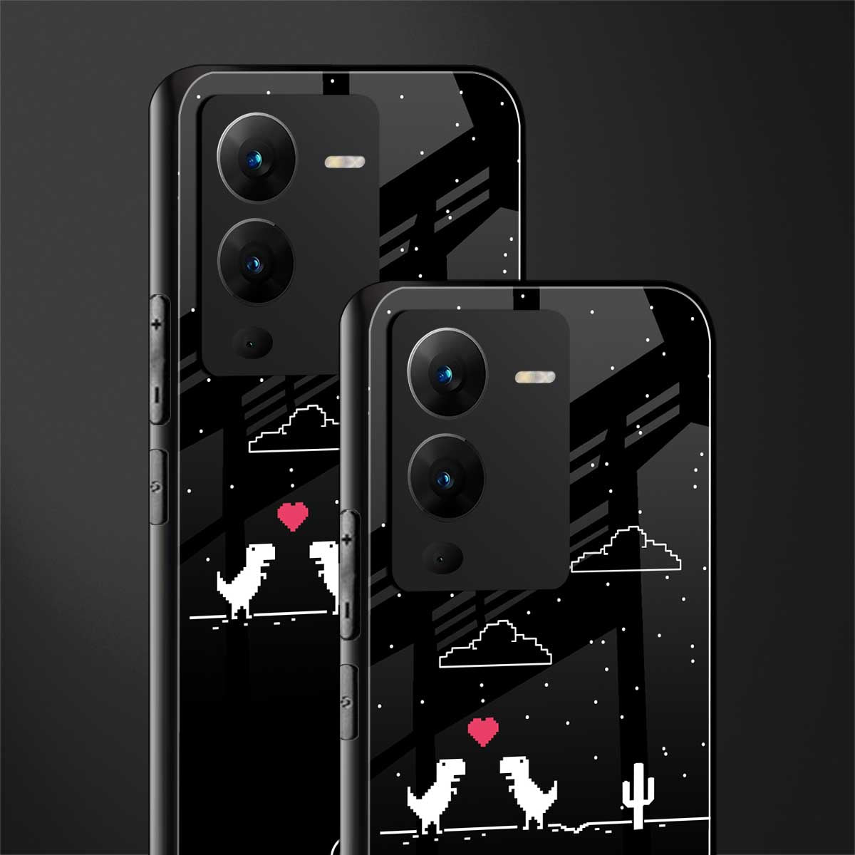 t-rex back phone cover | glass case for vivo v25 pro 5g