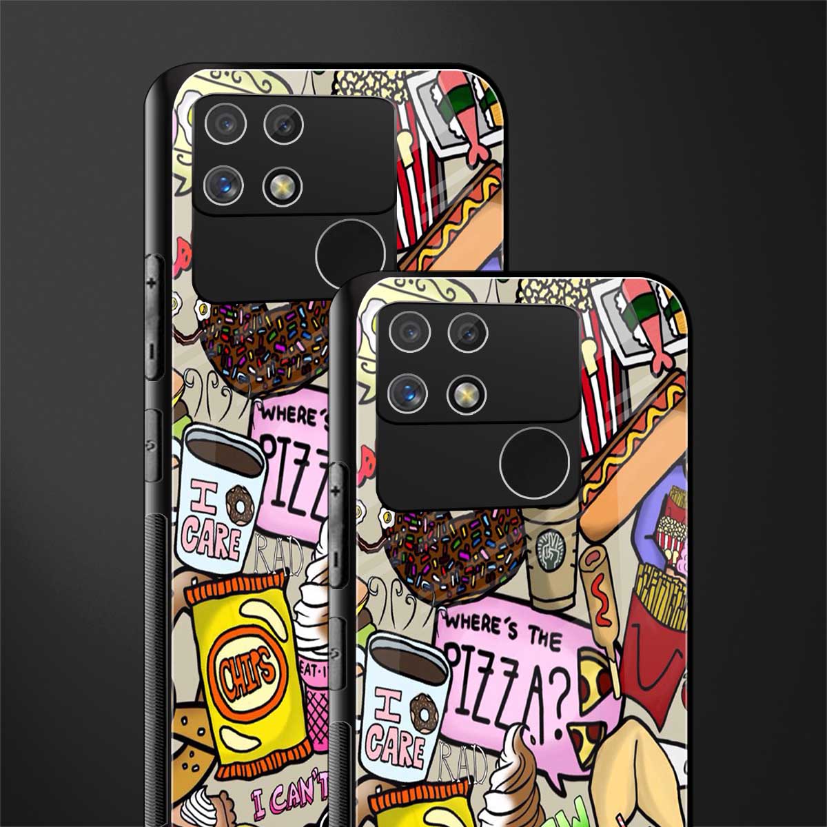 tasty food collage back phone cover | glass case for realme narzo 50a