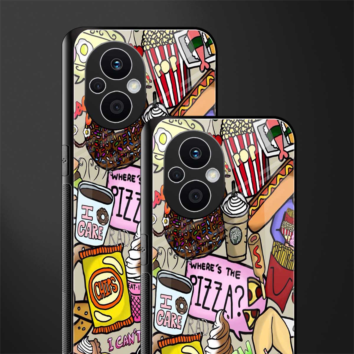 tasty food collage back phone cover | glass case for oppo f21 pro 5g