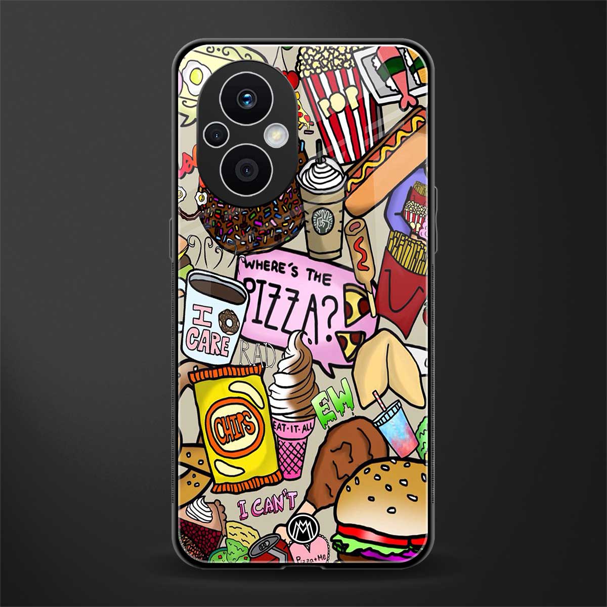tasty food collage back phone cover | glass case for oppo f21 pro 5g