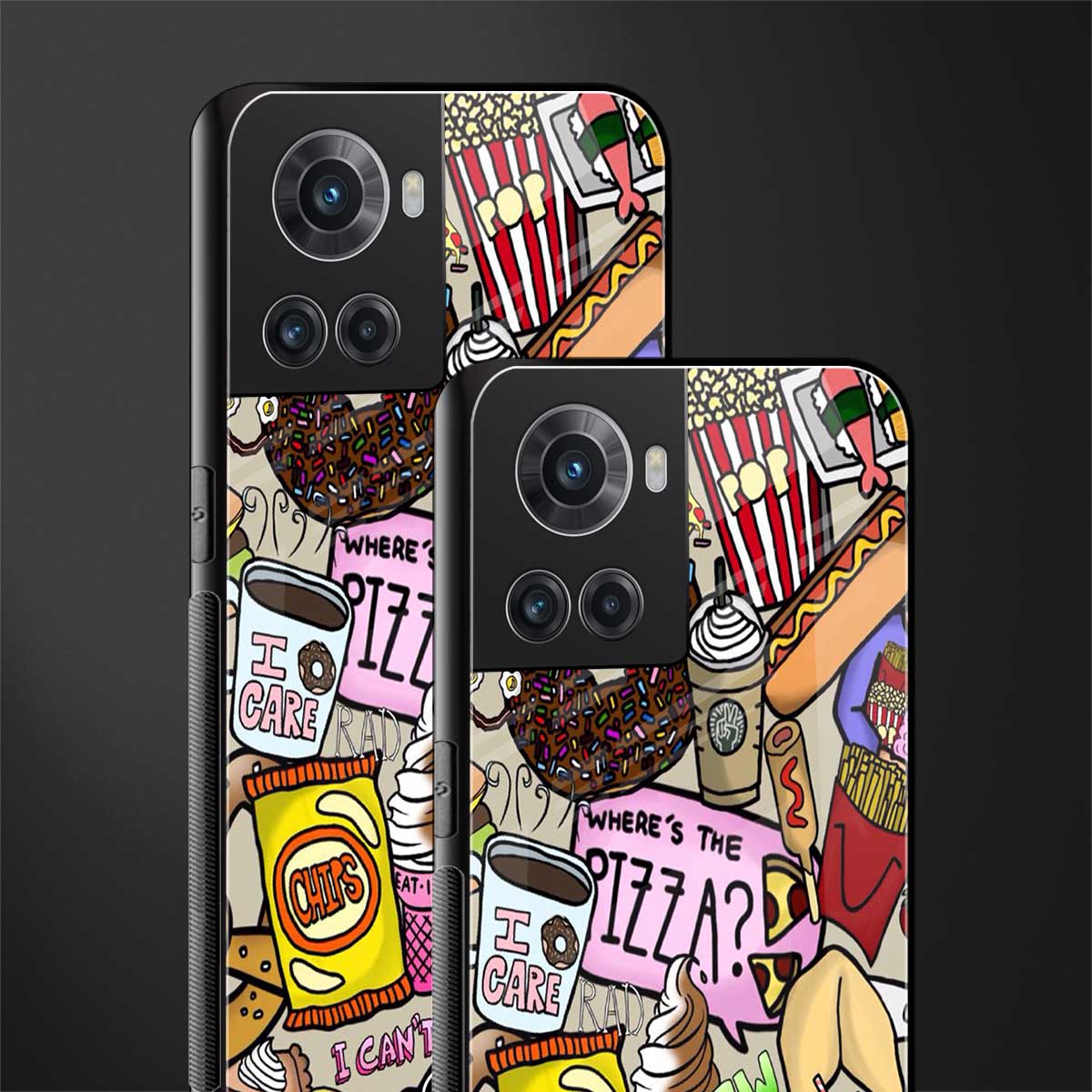 tasty food collage back phone cover | glass case for oneplus 10r 5g