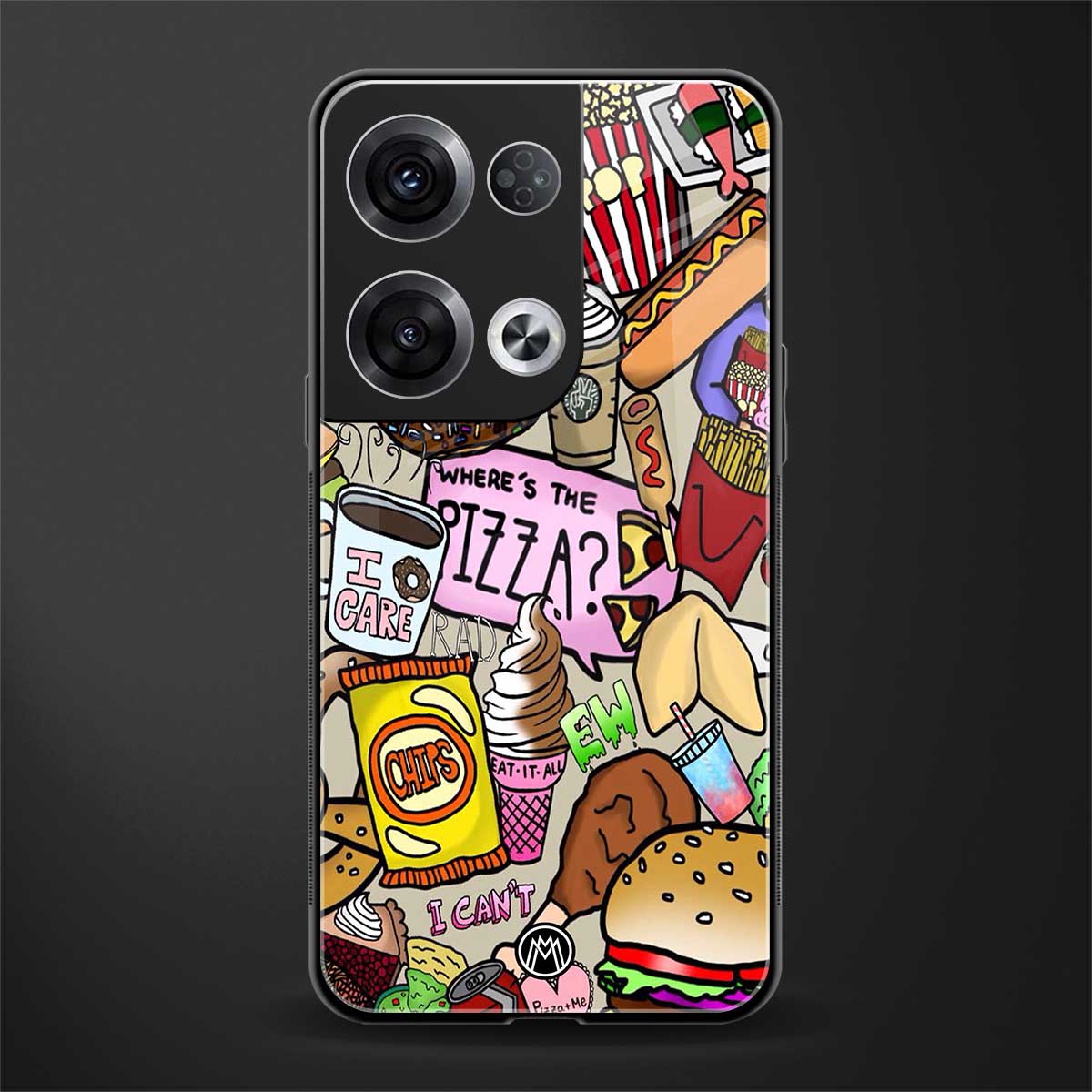 tasty food collage back phone cover | glass case for oppo reno 8 pro