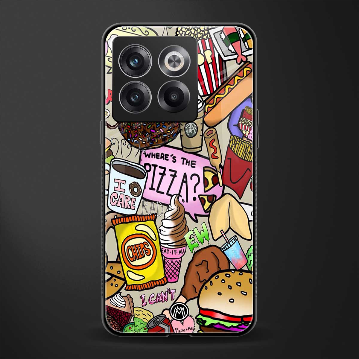 tasty food collage back phone cover | glass case for oneplus 10t